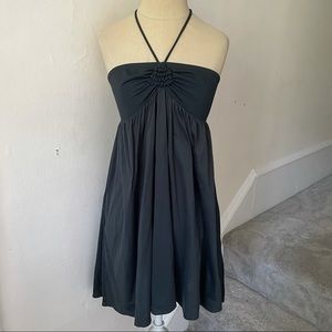 Eres Bonnet Cup Gray Cotton Halter Cover-Up Dress